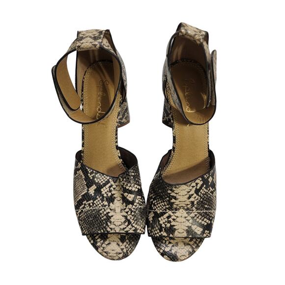 Splendid Womens Thandie Embossed Leather Ankle Strap Sandals Size 8 Snake Print - Picture 4 of 10